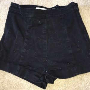 Black jean shorts